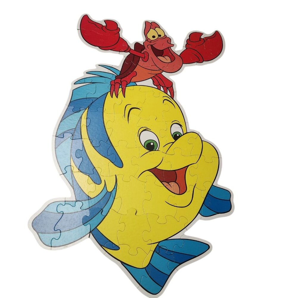Vintage Disney 90s The Little Mermaid Flounder Sebastian My Size Puzzle - Picture 3 of 8
